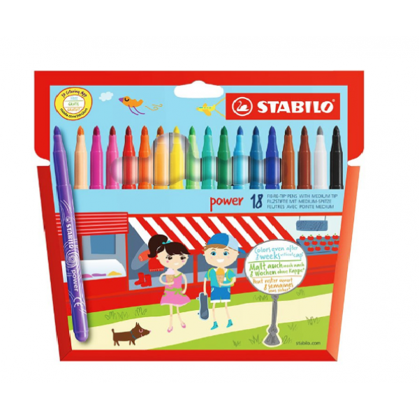 Bút Lông Tô Màu Stabilo Đầu To 18 Cây PW280-18