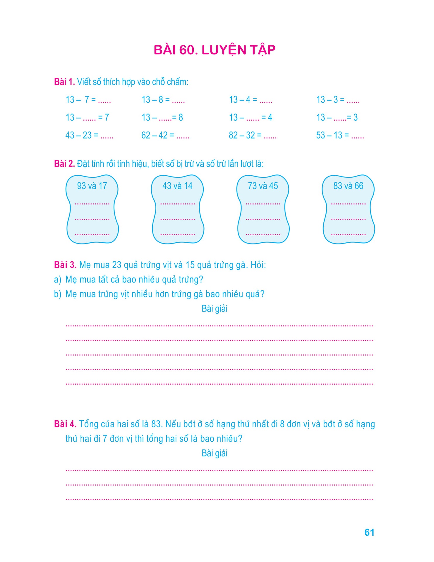Vở Bài Tập Toán Nâng Cao Lớp 2 - Tập 1 (Tái Bản 2019)