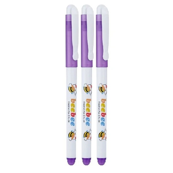 Vỉ 3 Bút Lông Kim Beebee Thiên Long FL-04 - Màu Tím