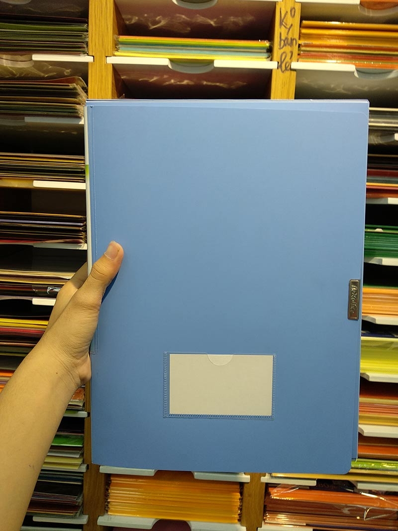 Cặp Hộp Rỗng 7.5cm Flexoffice PP 75-A4 FO-BF02 Màu Xanh