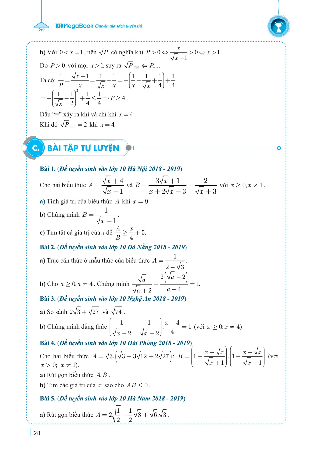 Chinh Phục Luyện Thi Vào Lớp 10 Môn Toán Theo Chủ Đề