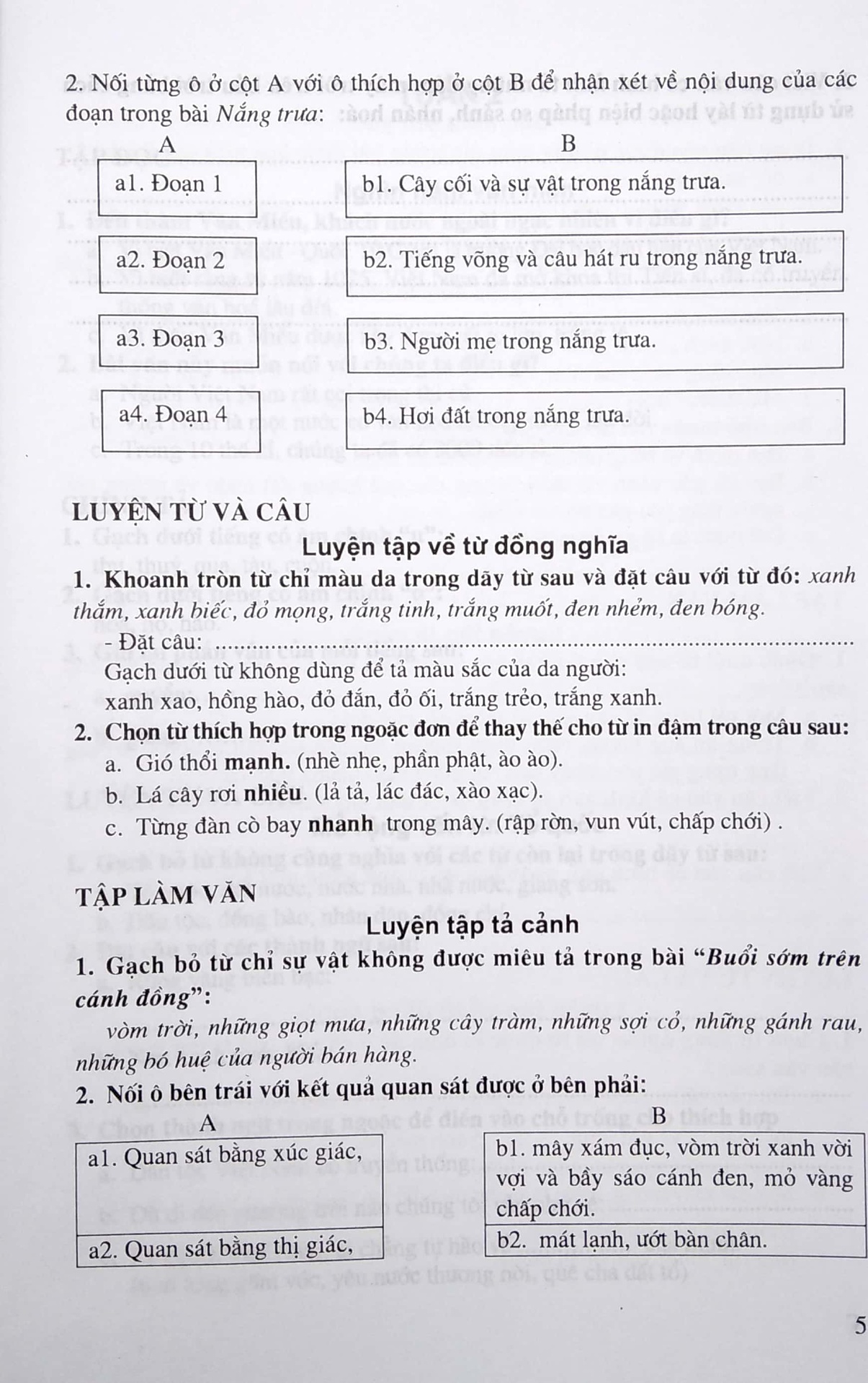 Bài Tập Trắc Nghiệm Tiếng Việt Lớp 5