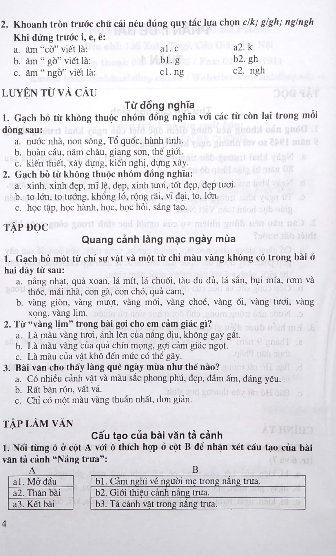 Bài Tập Trắc Nghiệm Tiếng Việt Lớp 5