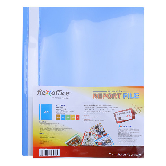 Bìa Báo Cáo A4 Flexoffice FO -RFA4 - Màu Xanh