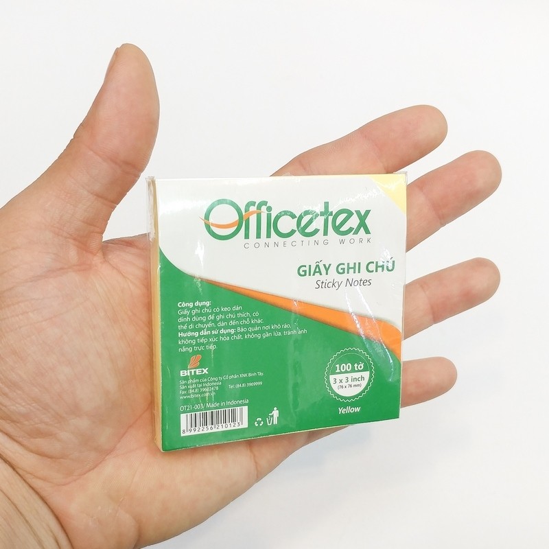 Giấy Ghi Chú 3x3 Officetex - OT21-003 - Màu Vàng