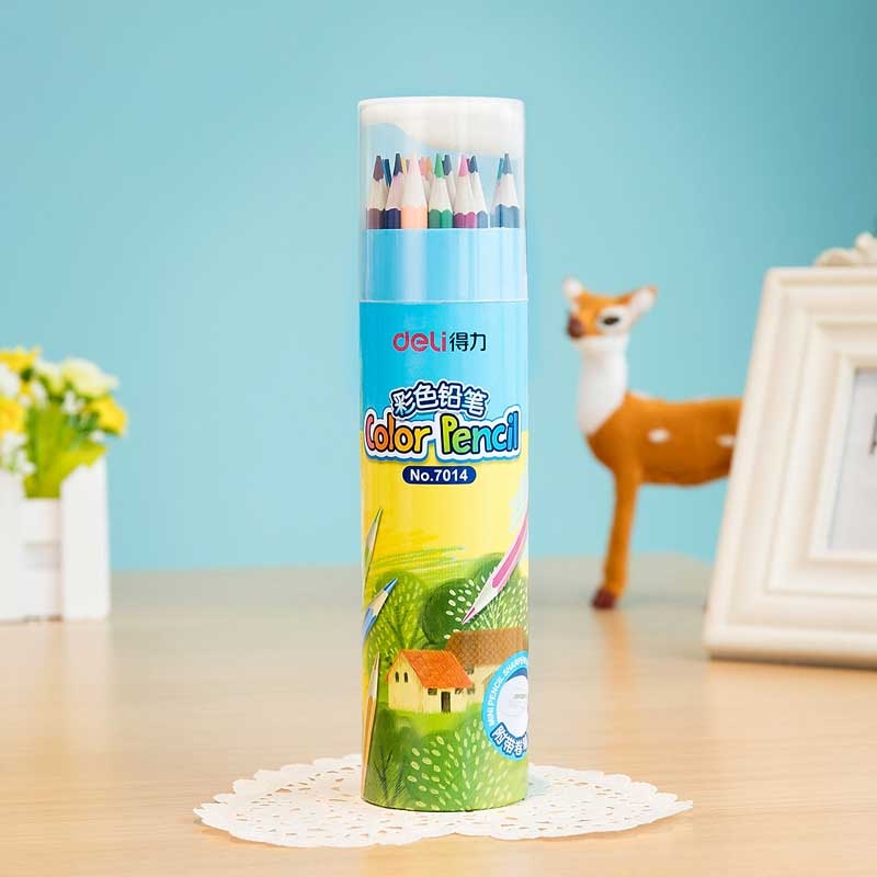Hộp Bút Chì Màu Deli 7014 24 Màu