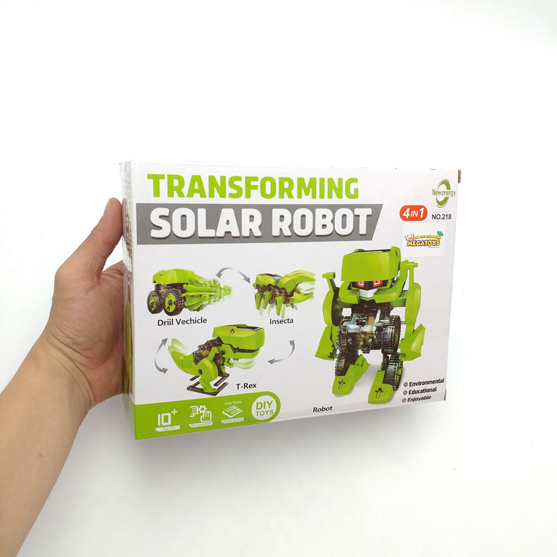 Đồ Chơi Giáo Dục STEM - Lắp Ráp Robot Khủng Long Biến Hình Chạy Bằng Năng Lượng Mặt Trời New Energy 218