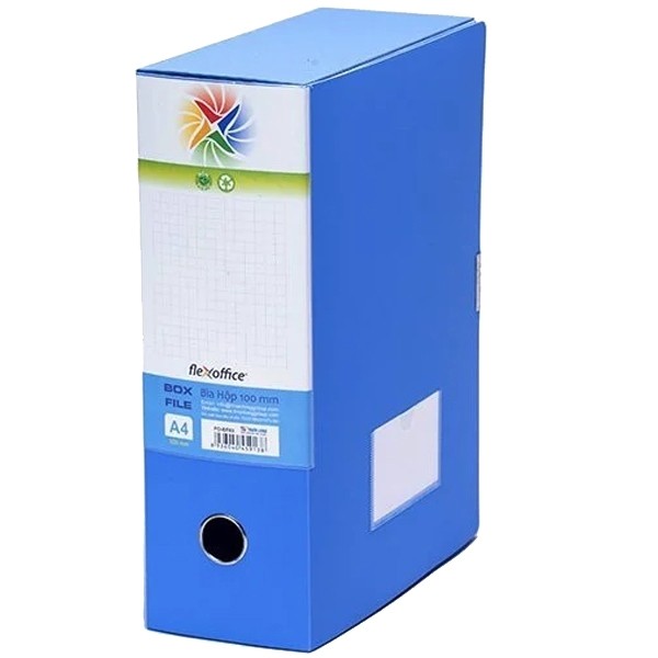 Cặp Hộp Rỗng 10cm Flexoffice 100-A4 FO-BF03 Màu Xanh