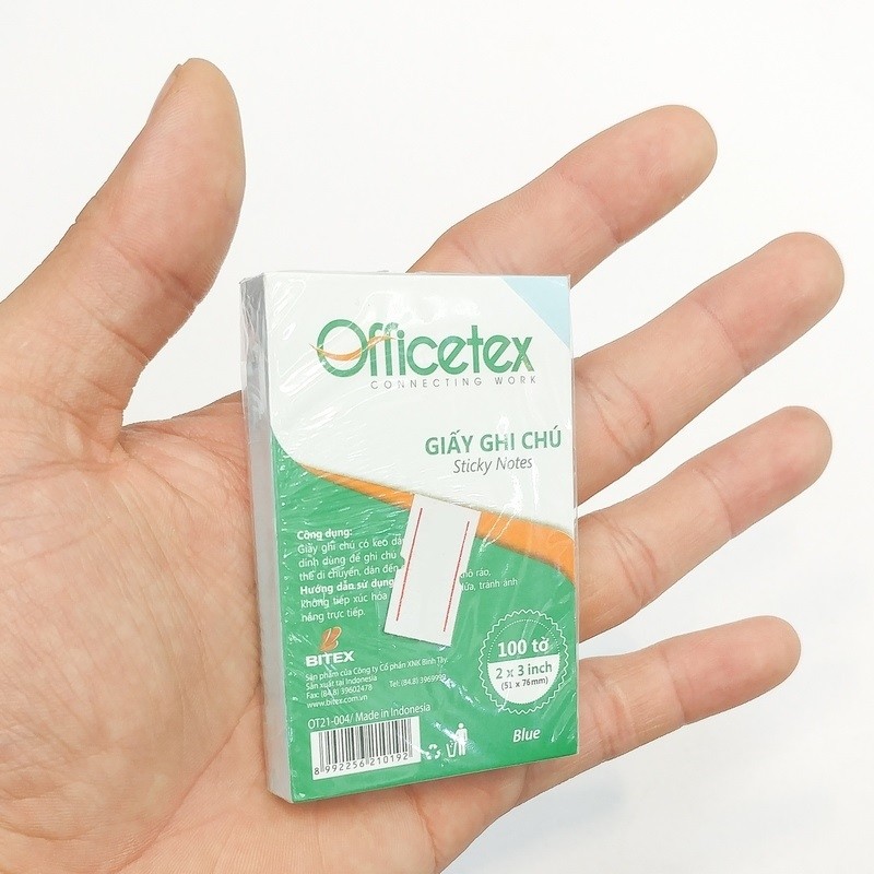 Giấy Ghi Chú 3x2 Officetex - OT21-004 - Màu Xanh Dương