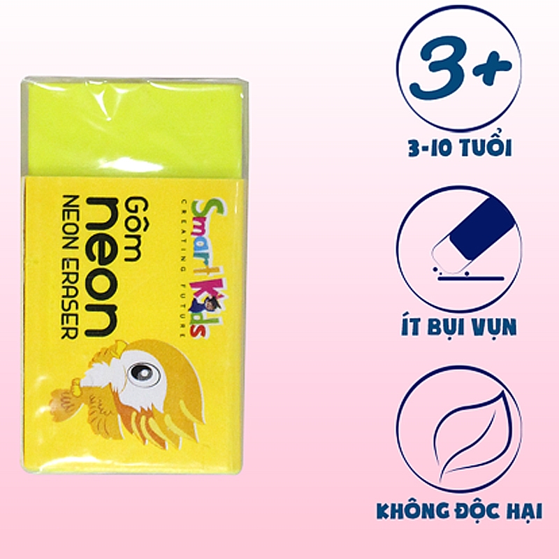 Tẩy Chì SmartKids Neon Smart Kids SK-ER3001YL Màu Vàng