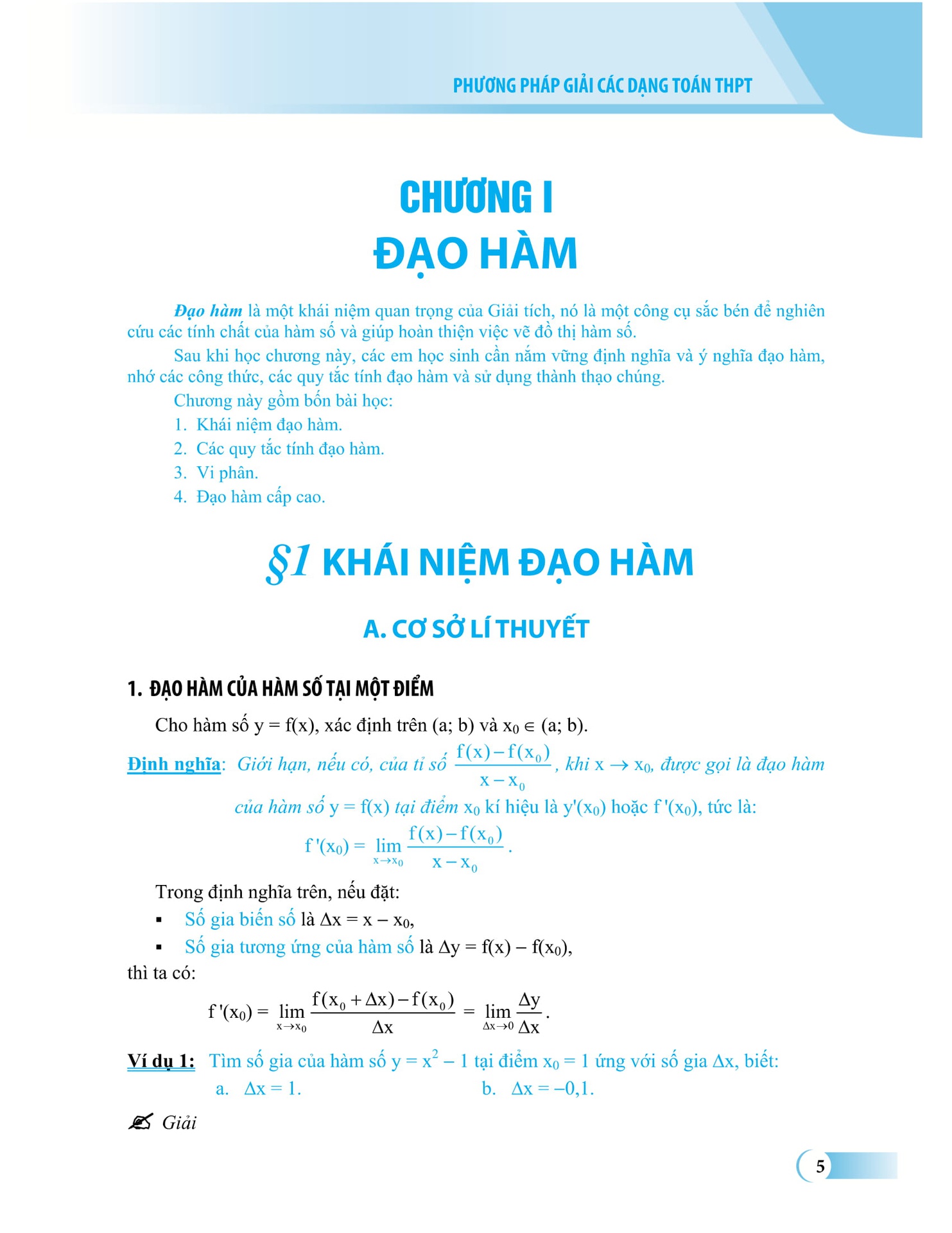 Phương Pháp Giải Các Dạng Toán THPT - Hàm Số - Đạo Hàm Và Ứng Dụng