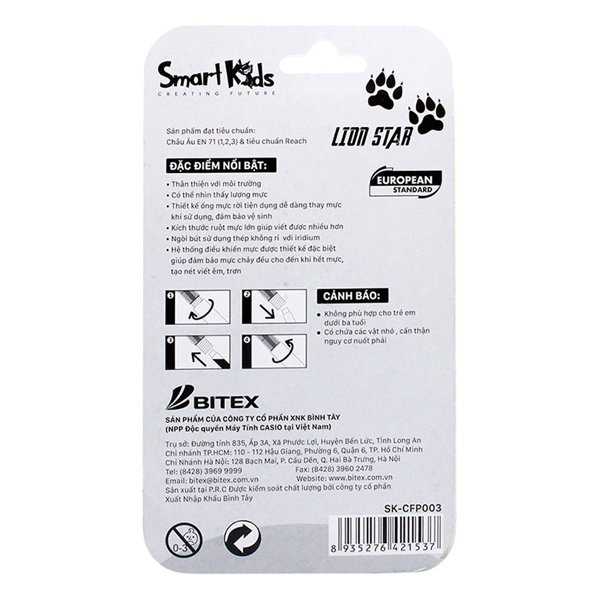 Combo Bút & 6 Ống Mực Tím Rời SmartKids SK-CFP003