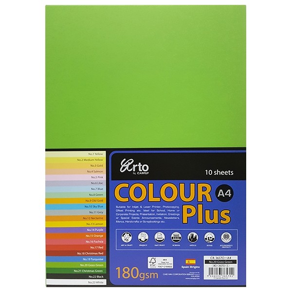 Bìa Màu A4 10 Tờ CAMPAP CR36570 DL180 gsm - Màu Xanh Lá