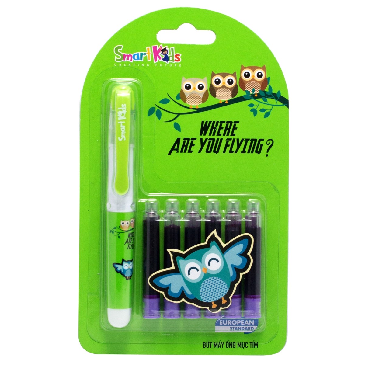 Combo Bút và 6 Ống Mực Tím Rời Smart Kids SK-CFP002