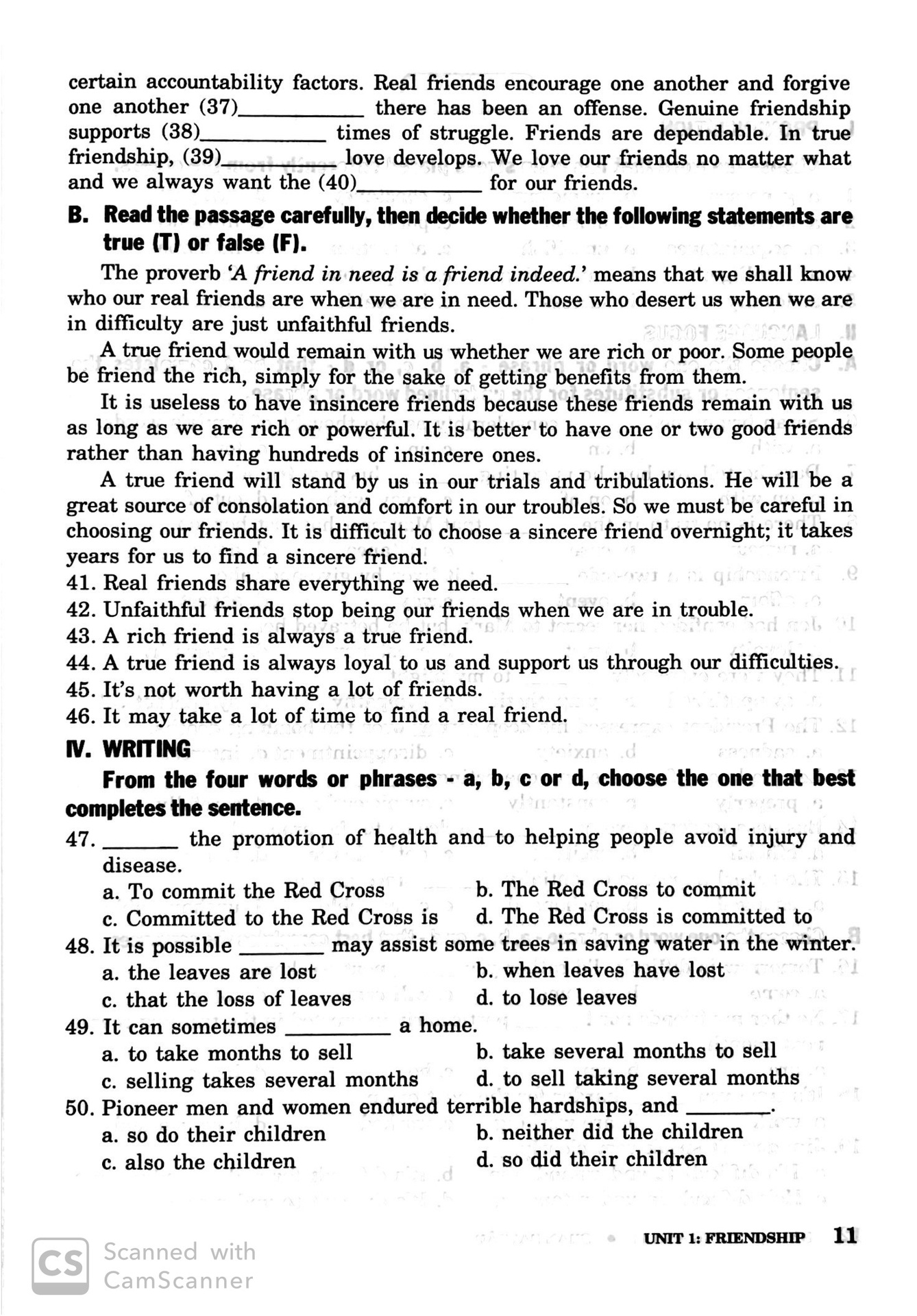 Bài Tập Tiếng Anh 11 (Không Đáp Án)