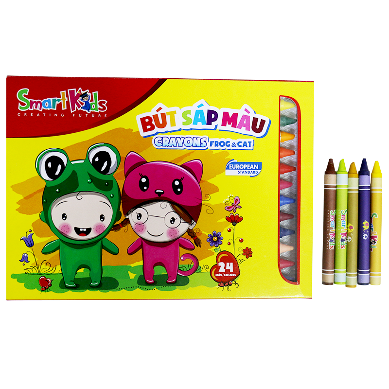 Bút Sáp Màu Smartkids Frog & Cat SK CR0008 24 Màu