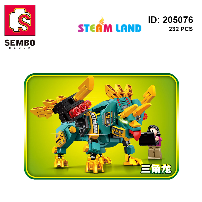Đồ Chơi Robot Khủng Long Ba Sừng Triceratops Chiến Đấu-Sembo-205076
