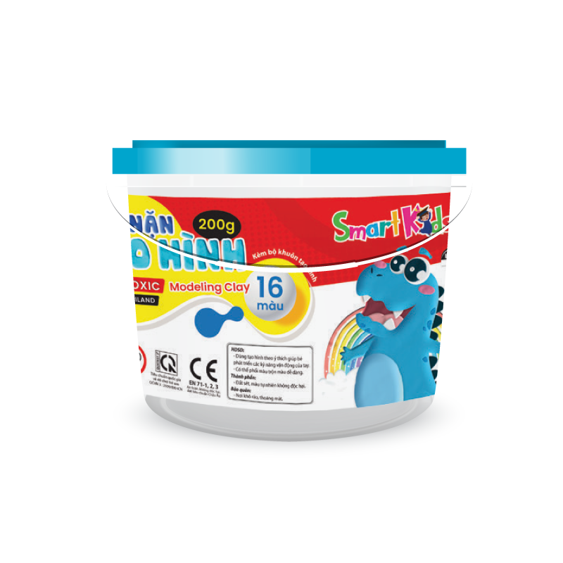 Đất Nặn Smartkids Hộp Nhựa MC01 200g + 5 Khuôn