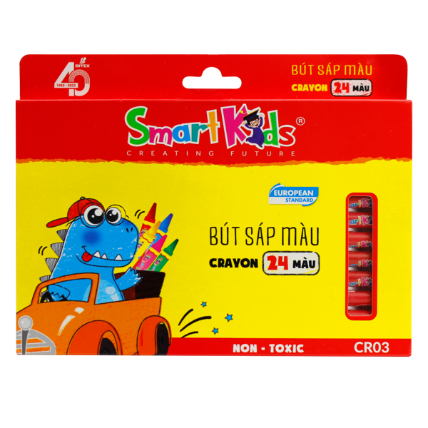 Bút Sáp Màu Smartkids Dino 24 Màu/CR03