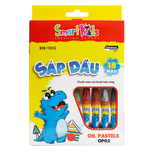 Bút Sáp Dầu Smartkids 18 Màu Dino OP02