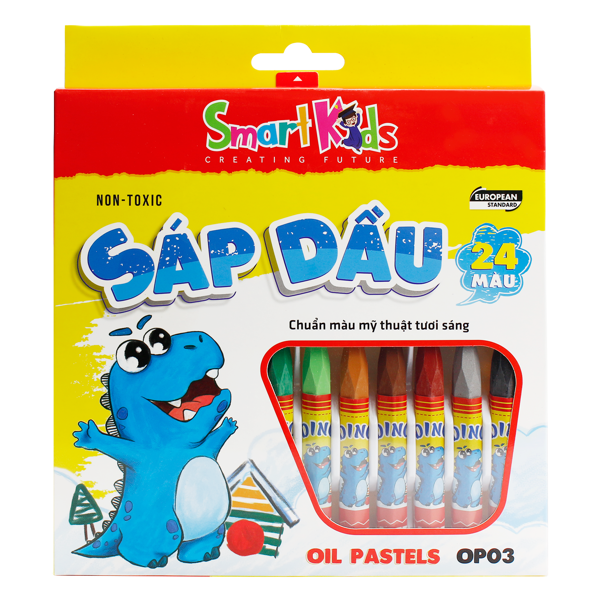 Bút Sáp Dầu Smartkids 24 Màu Dino OP03