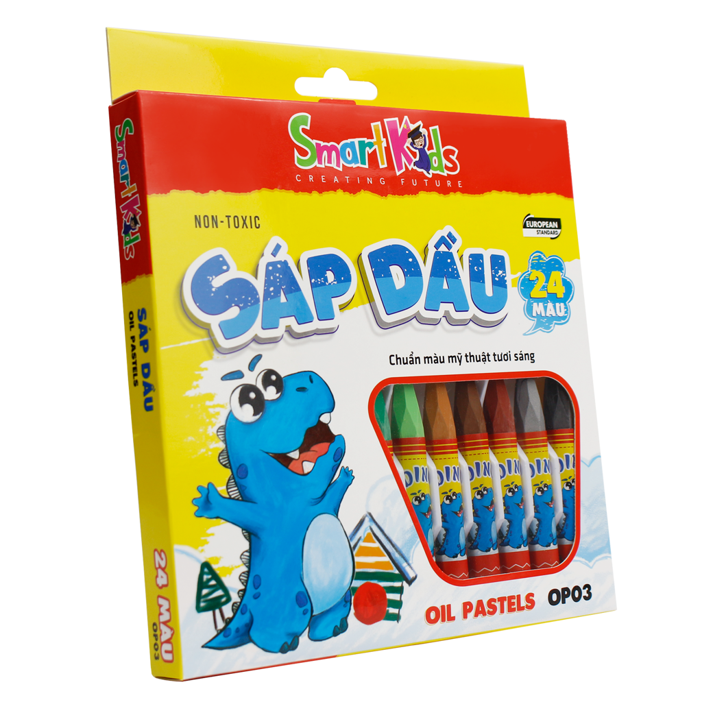 Bút Sáp Dầu Smartkids 24 Màu Dino OP03