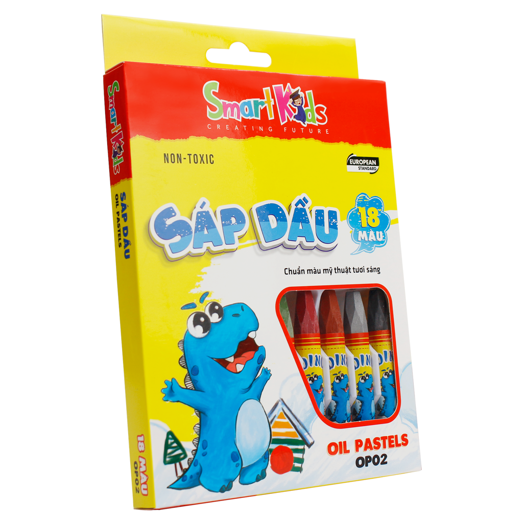 Bút Sáp Dầu Smartkids 18 Màu Dino OP02