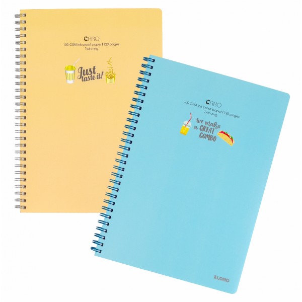 Sổ Lò Xo Kép B5 K.Long 120 Trang TP575 Bìa Nhựa  Kẻ Caro