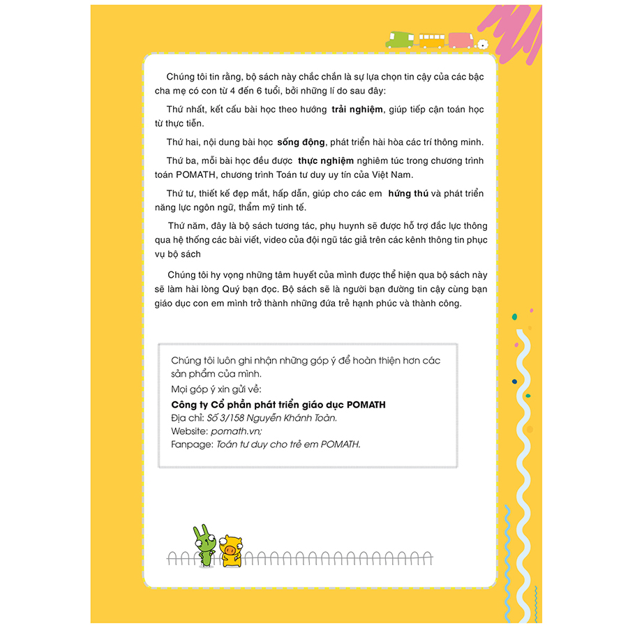 Pomath Toán Tư Duy Cho Trẻ Em 4-6 Tuổi Tập 6