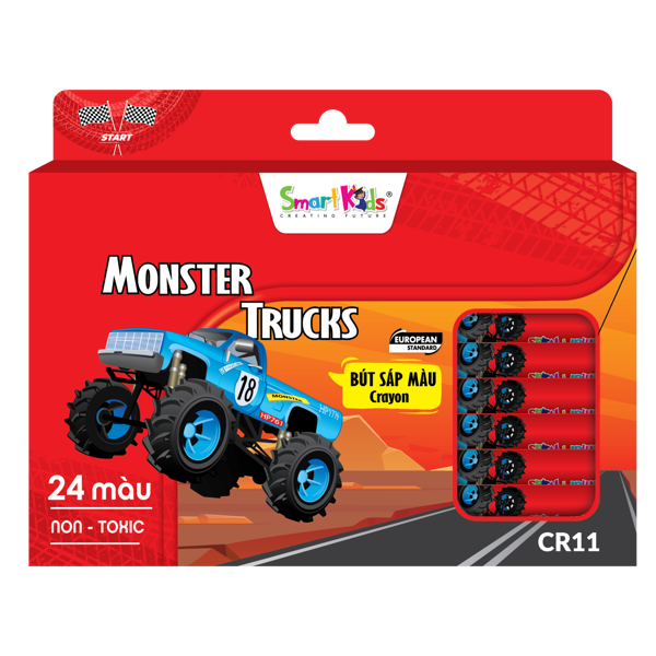 Sáp Màu Smart Kids Monster Truck 24 Màu CR11