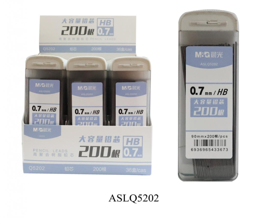 Ruột chì ASLQ5202A HB 0.7 Thân Dẹt Trong Bản To