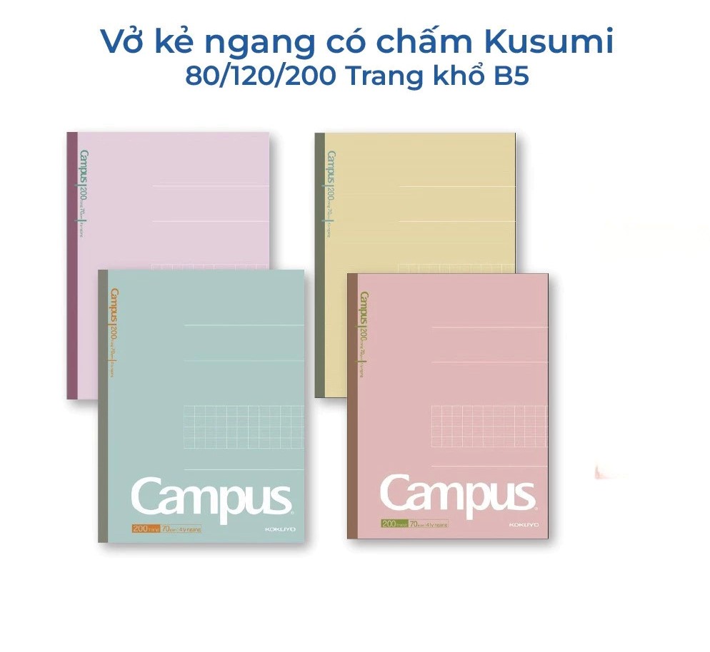 Vở Kẻ Ngang Campus 200Tr Kusumi 9199