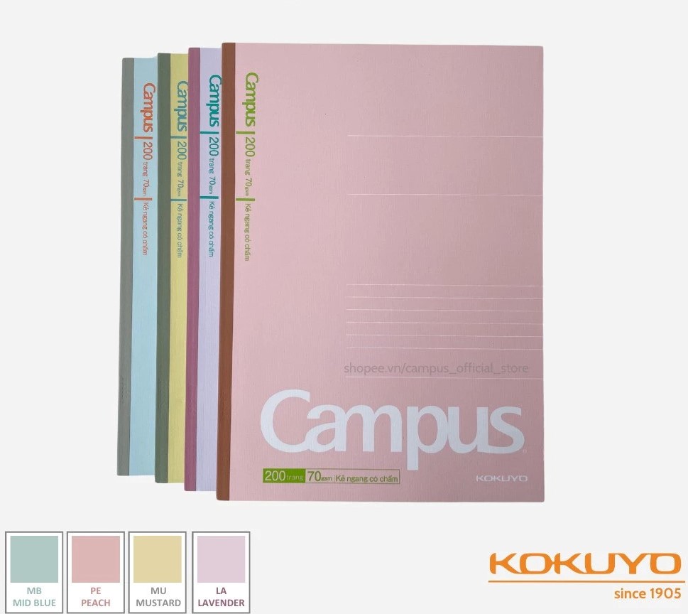 Vở Kẻ Ngang Campus 200Tr Kusumi 9199