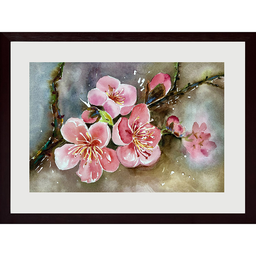 Tranh Màu Nước - Sắc Xuân Hồng - ADC133