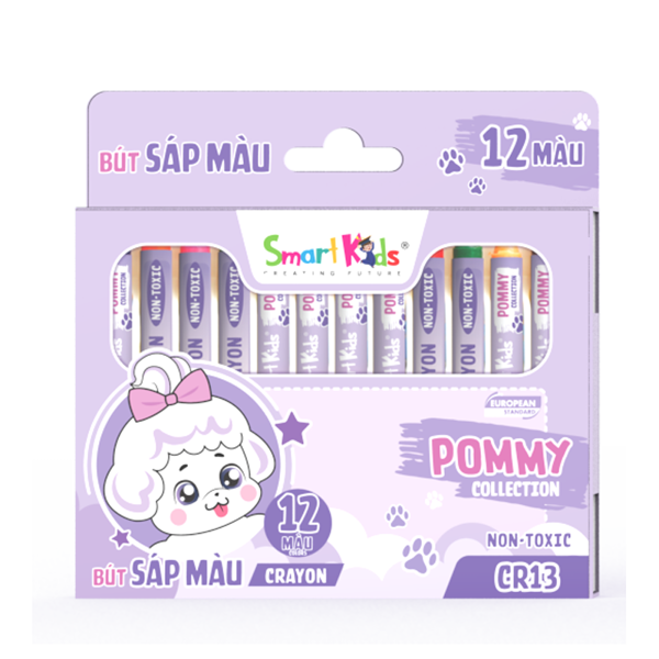 Bút Sáp Màu Smartkids Pommy 12 Màu CR13