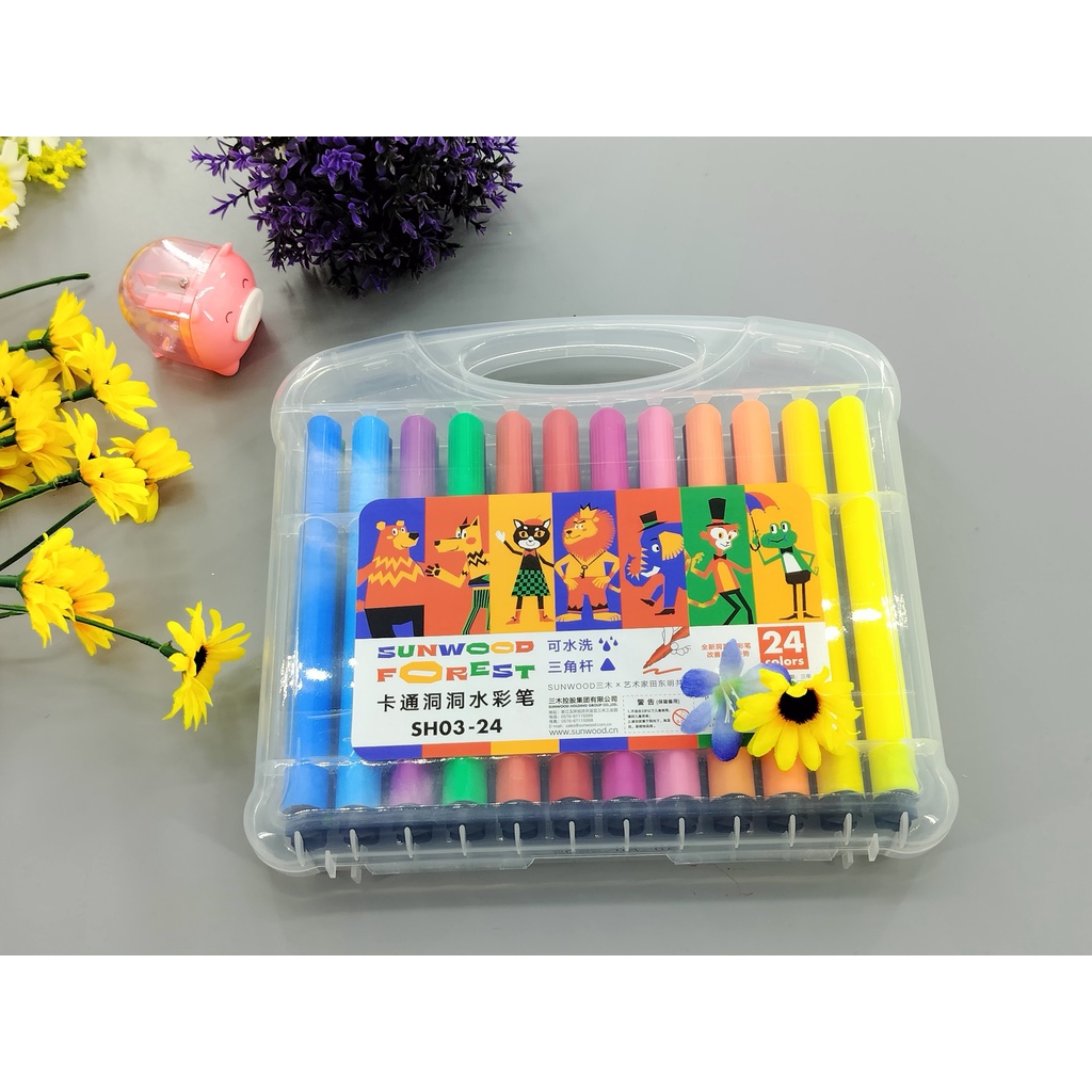 Bút Dạ Màu Sunwood 24 Màu SH03-24
