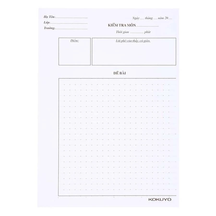 Giấy Kiểm Tra Cấp 2 Có Chấm 2657