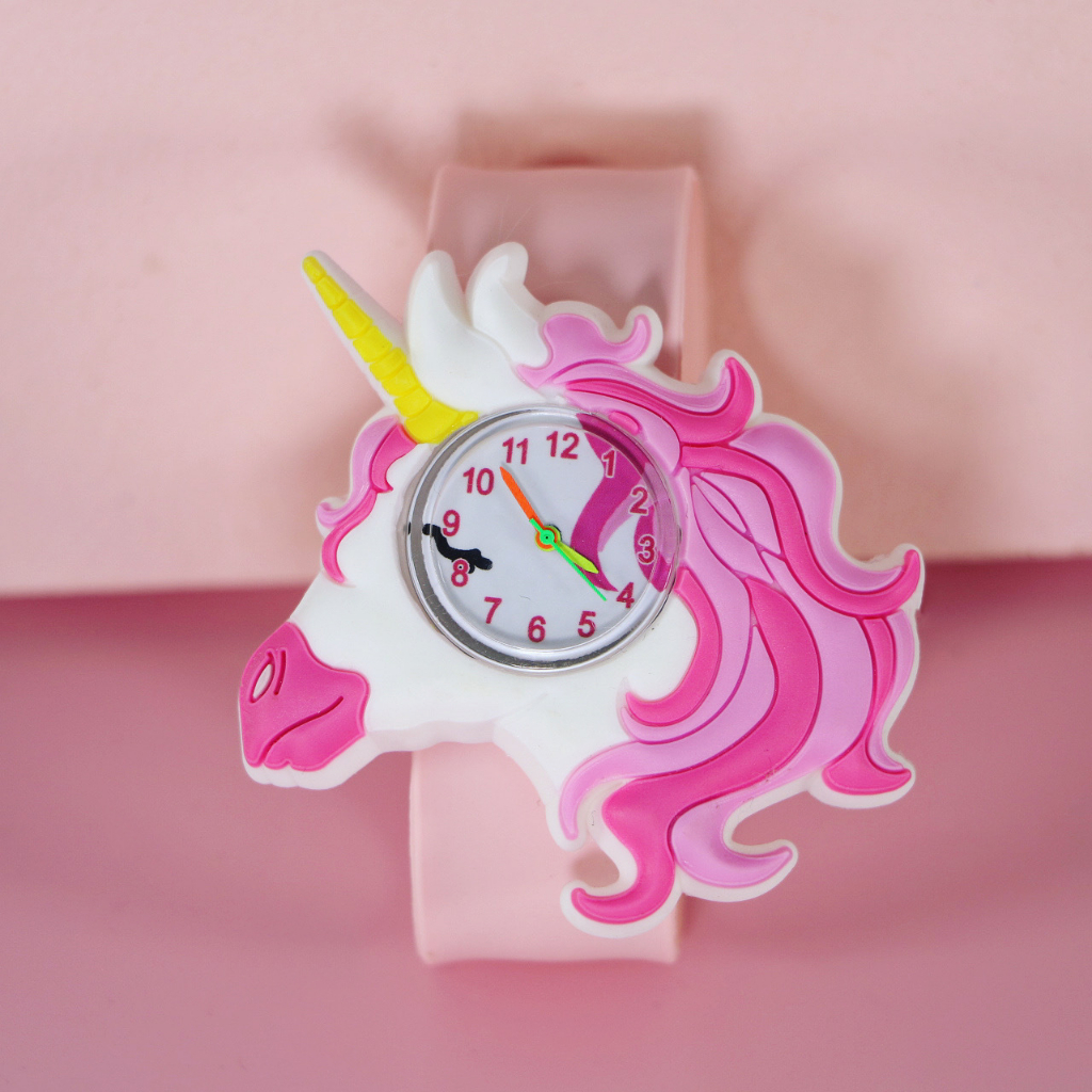 Đồng Hồ Đeo Tay Cho Bé Dây Silicone Tự Cuốn Animal Unicorn Dễ Thương