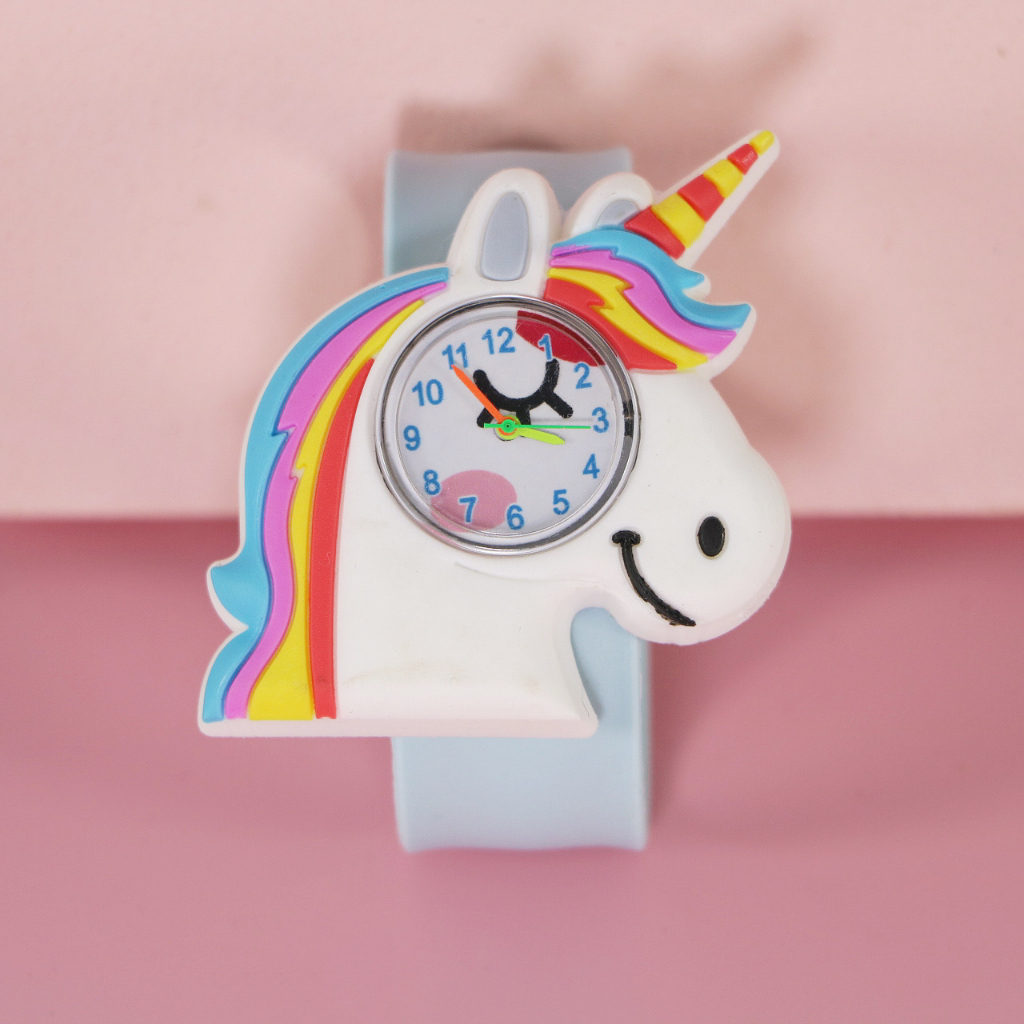 Đồng Hồ Đeo Tay Cho Bé Dây Silicone Tự Cuốn Animal Unicorn Dễ Thương