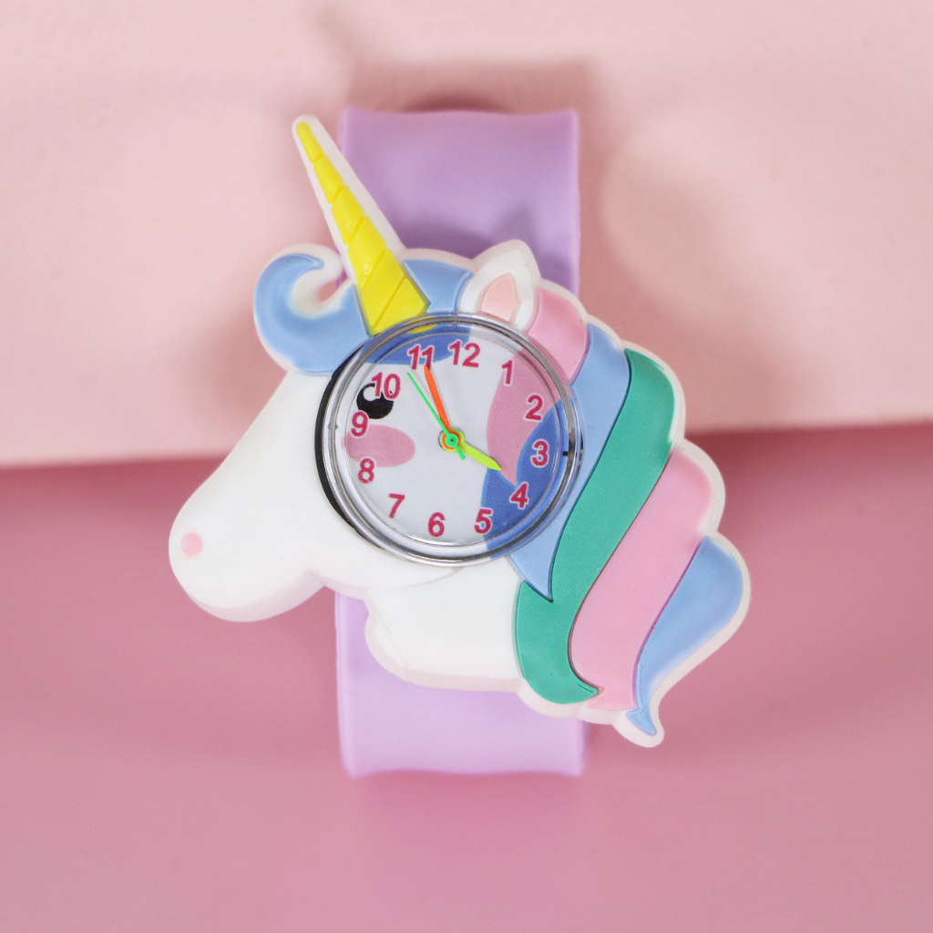 Đồng Hồ Đeo Tay Cho Bé Dây Silicone Tự Cuốn Animal Unicorn Dễ Thương
