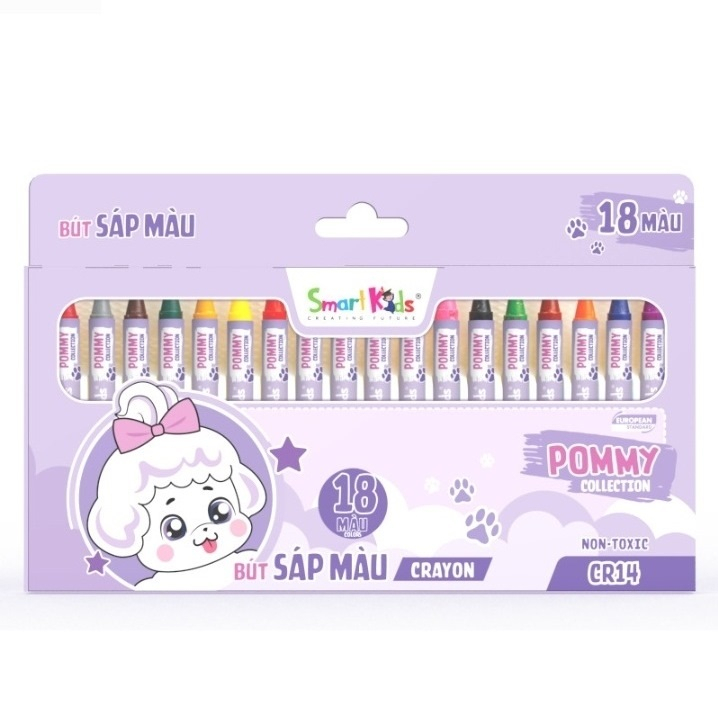 Bút Sáp Màu Smartkids Pommy 18 Màu CR14