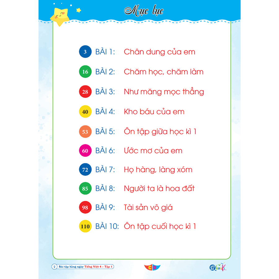 Bài Tập Hằng Ngày Tiếng Việt Lớp 4 Tập 1 (Cánh Diều)