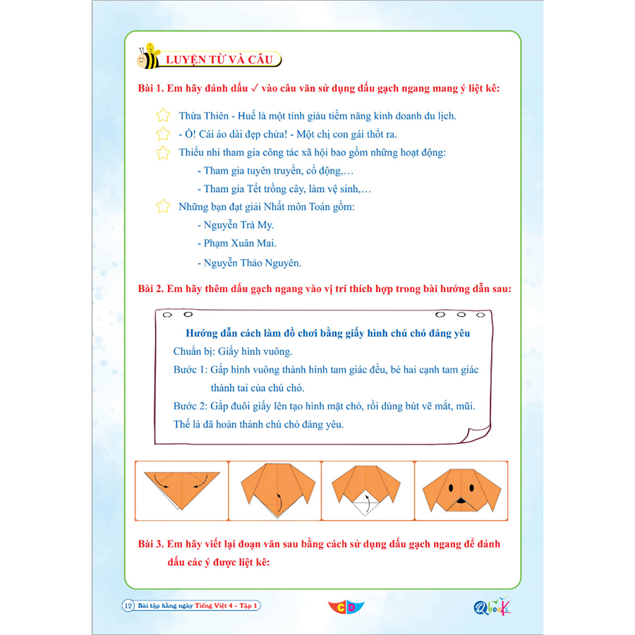 Bài Tập Hằng Ngày Tiếng Việt Lớp 4 Tập 1 (Cánh Diều)