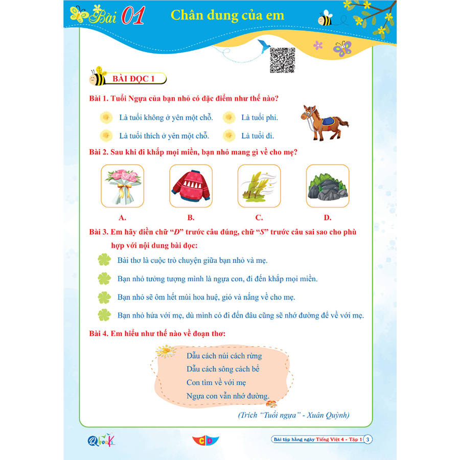 Bài Tập Hằng Ngày Tiếng Việt Lớp 4 Tập 1 (Cánh Diều)