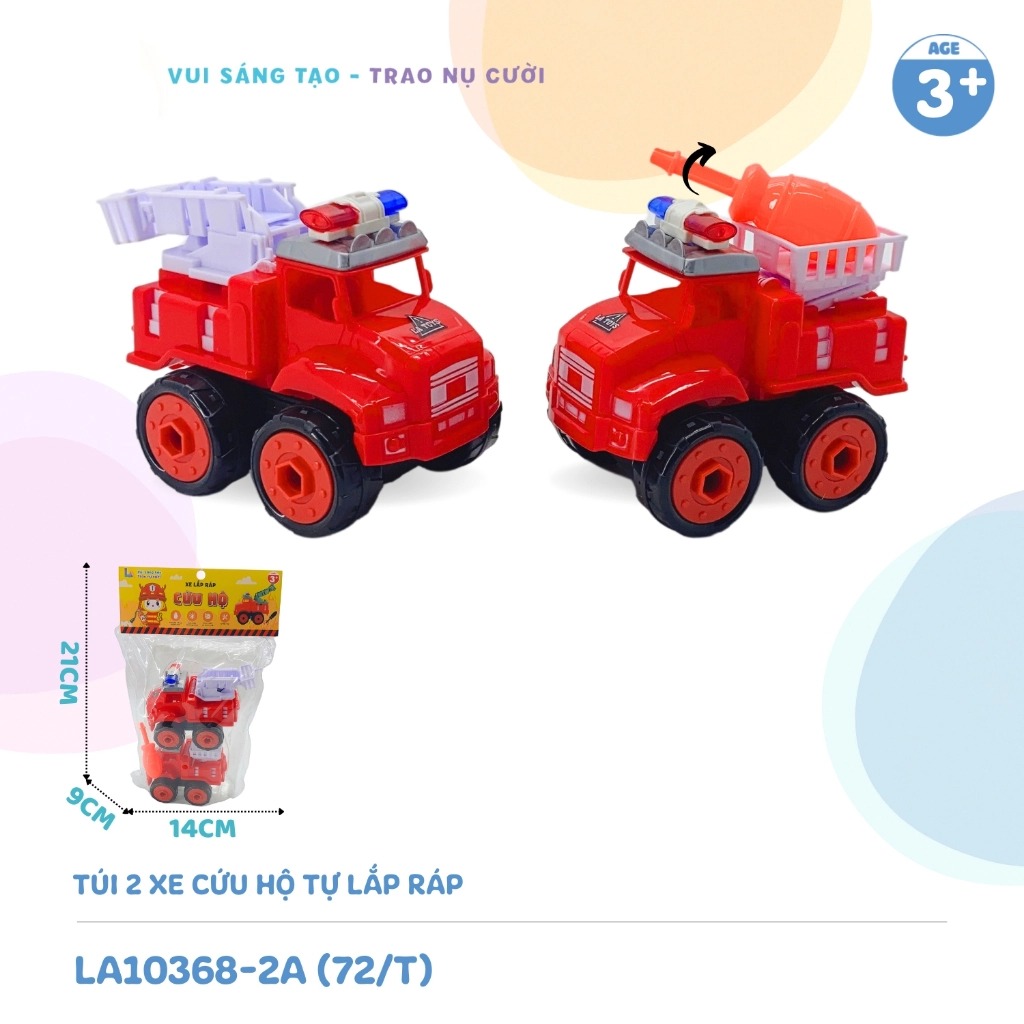 Đồ Chơi Túi 2 Xe Cứu Hộ Tự Lắp Ráp LAToys LA10368-2A