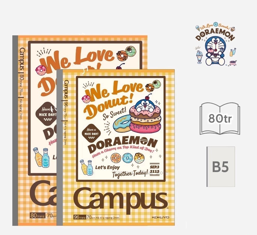 Vở Kẻ Ngang Campus B5 Doraemon 0759 80Tr