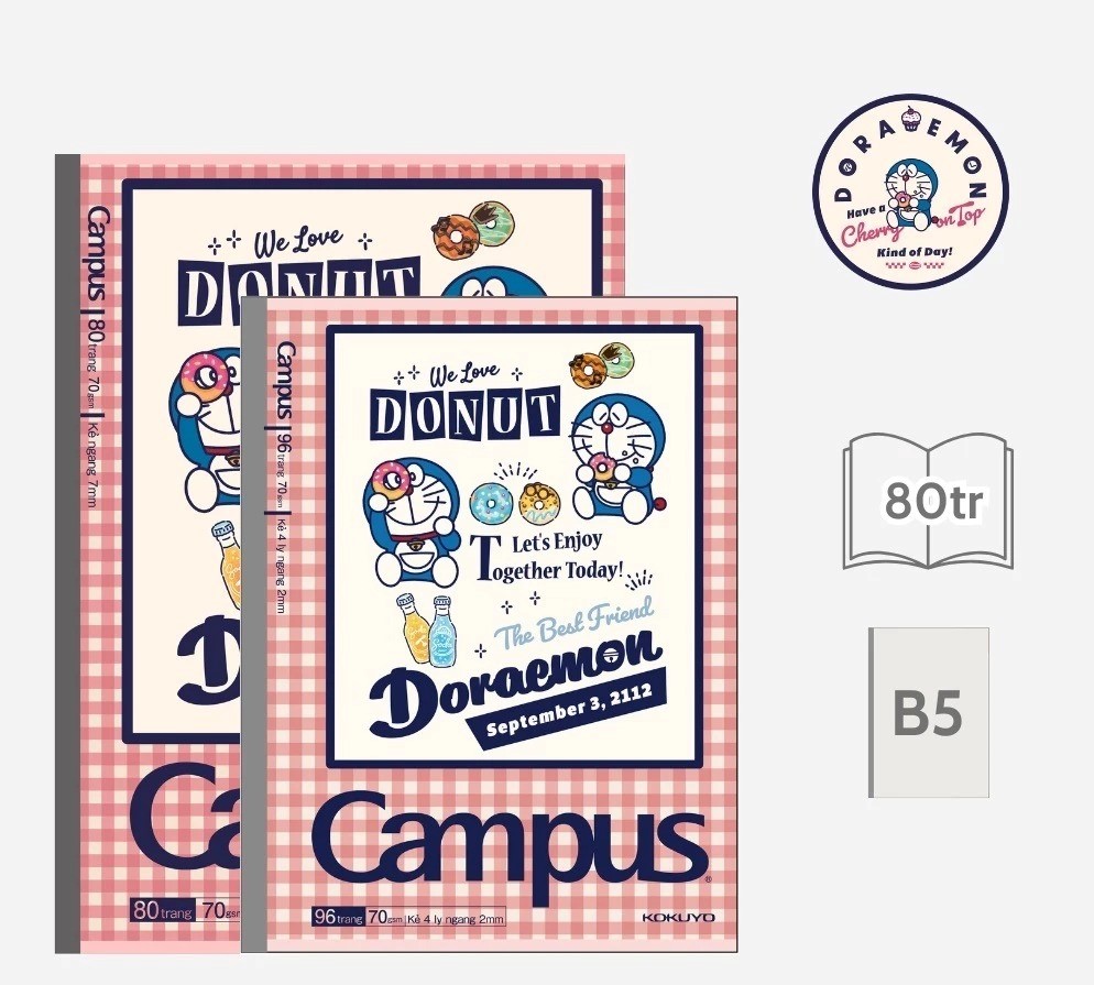 Vở Kẻ Ngang Campus B5 Doraemon 0759 80Tr