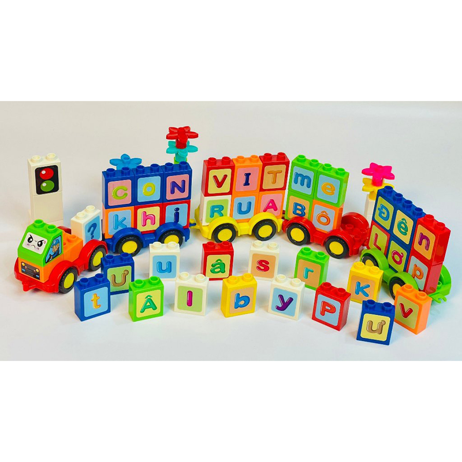 Đồ Chơi Xếp Hình Sáng Tạo Foxi 012 - Đoàn Tàu Kéo Chữ