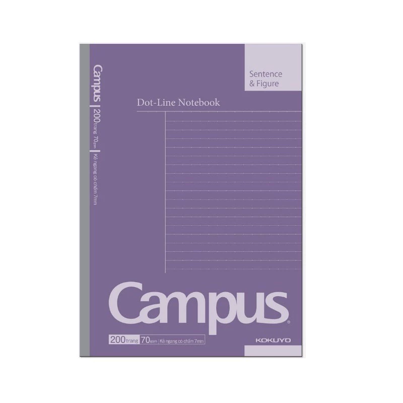 Vở Kẻ Ngang A4 Campus 00537 Có Chấm Basic 200Tr