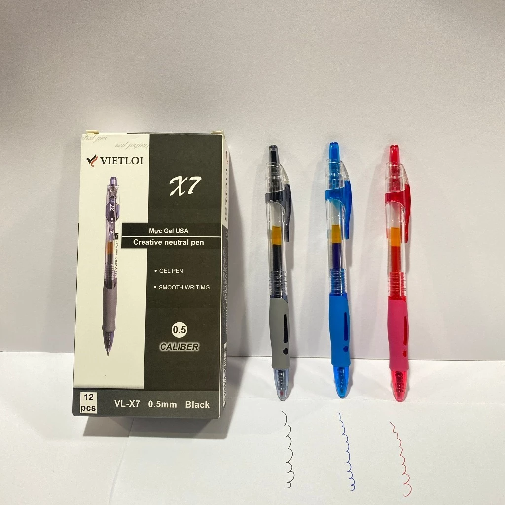 Bút Gel Bấm VL-X7 0.5 (Xanh, Đen, Đỏ)